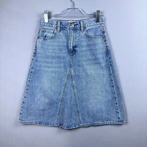 Denim Forum 90s Midi Denim Skirt Women Size 25 Light Wash 100% Cotton  Blue
